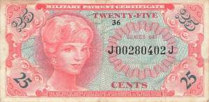 USA MPC Series 641 p.M59 25 Cents 1965 VF-